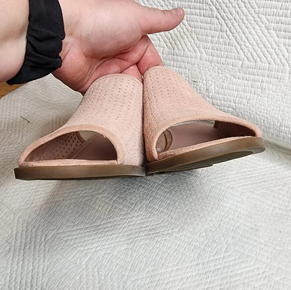 Koolaburra‎ by UGG Suede Leather Raychel Slide On Open Toe Heels Blush Pink 10